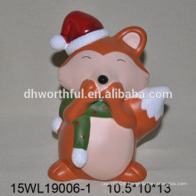 Ceramic toy of fox for home decoration